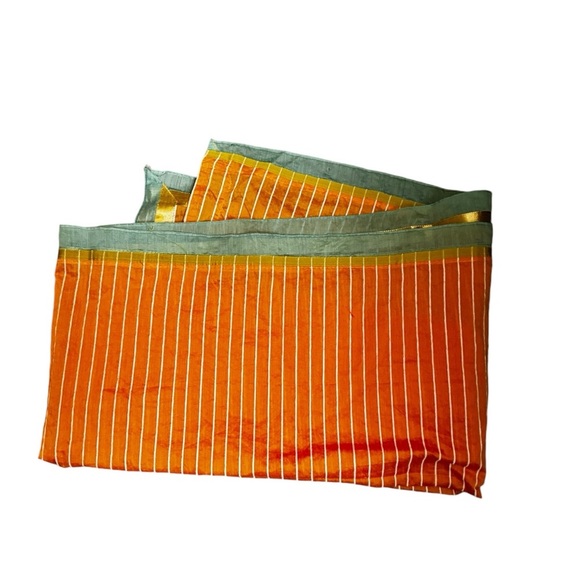 TABLE RUNNER Orange Green Gold Trim Long Decorative Party Event Summer Child EUC - Picture 3 of 12